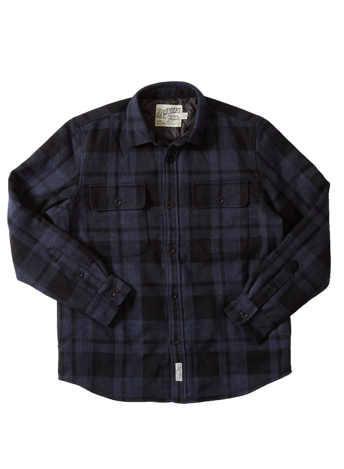 Retro Wool Padded Shirt Jacket SMP - Heather Blue Black  (Final Sale)*