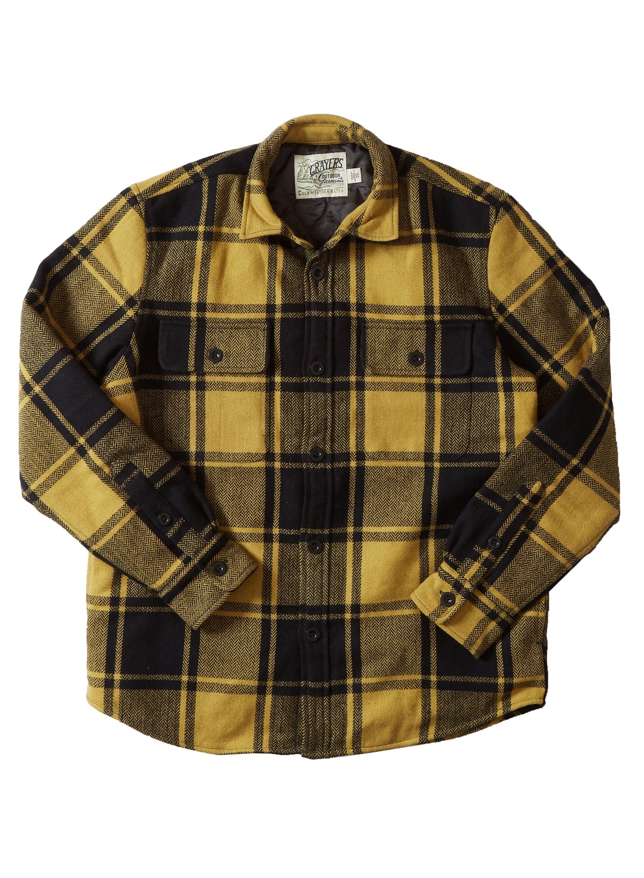 Retro Wool Padded Shirt Jacket SMP - Mustard Black  (Final Sale)*