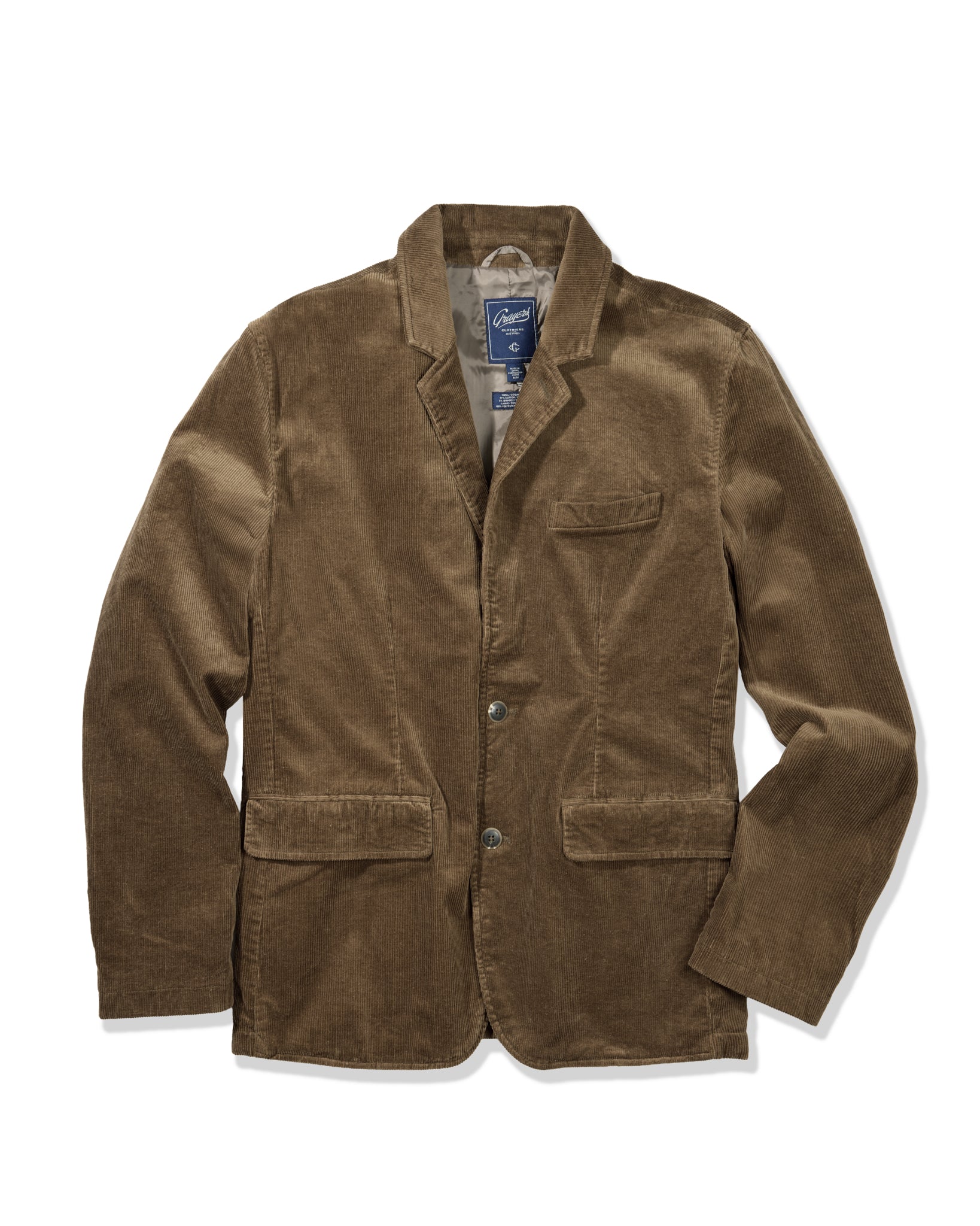 Corduroy Stretch Slim Fit Blazer - Mushroom