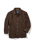 Wool Boucle Car Coat - Dark Chocolate
