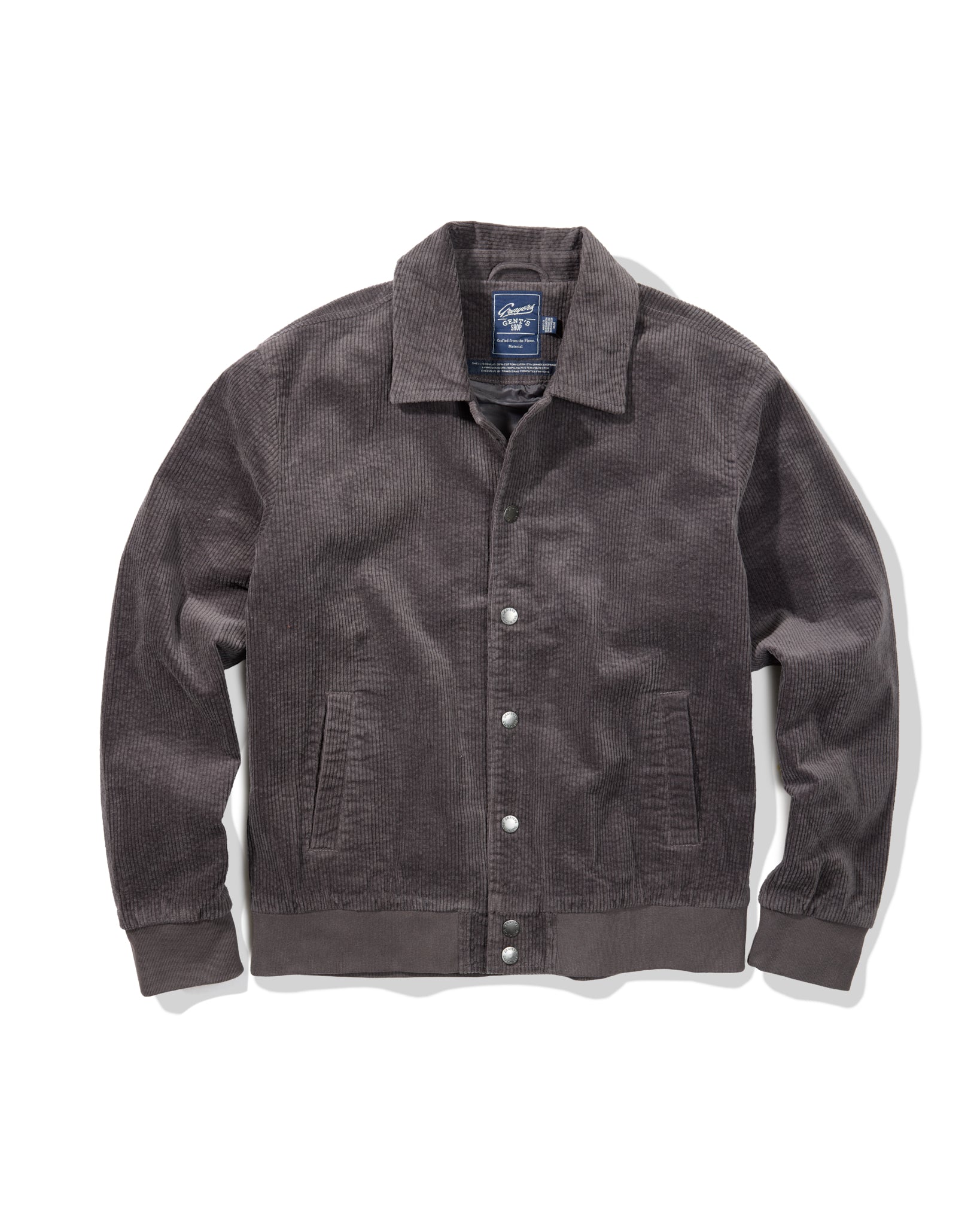 Fieldston Corduroy Varsity Bomber - Dark Gray