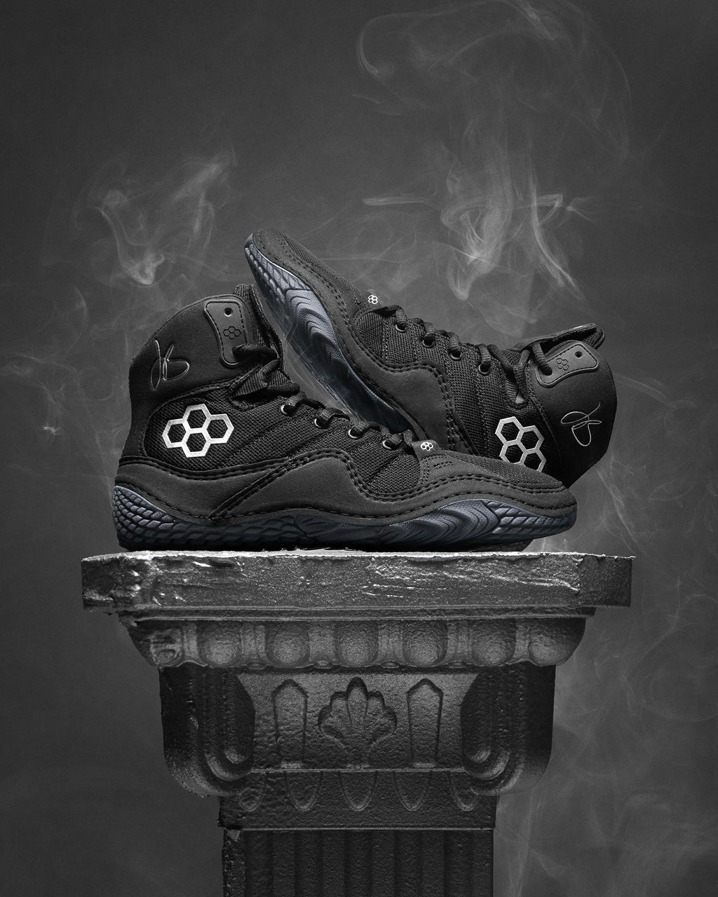 JB1 Adult Wrestling Shoes - Black Metal