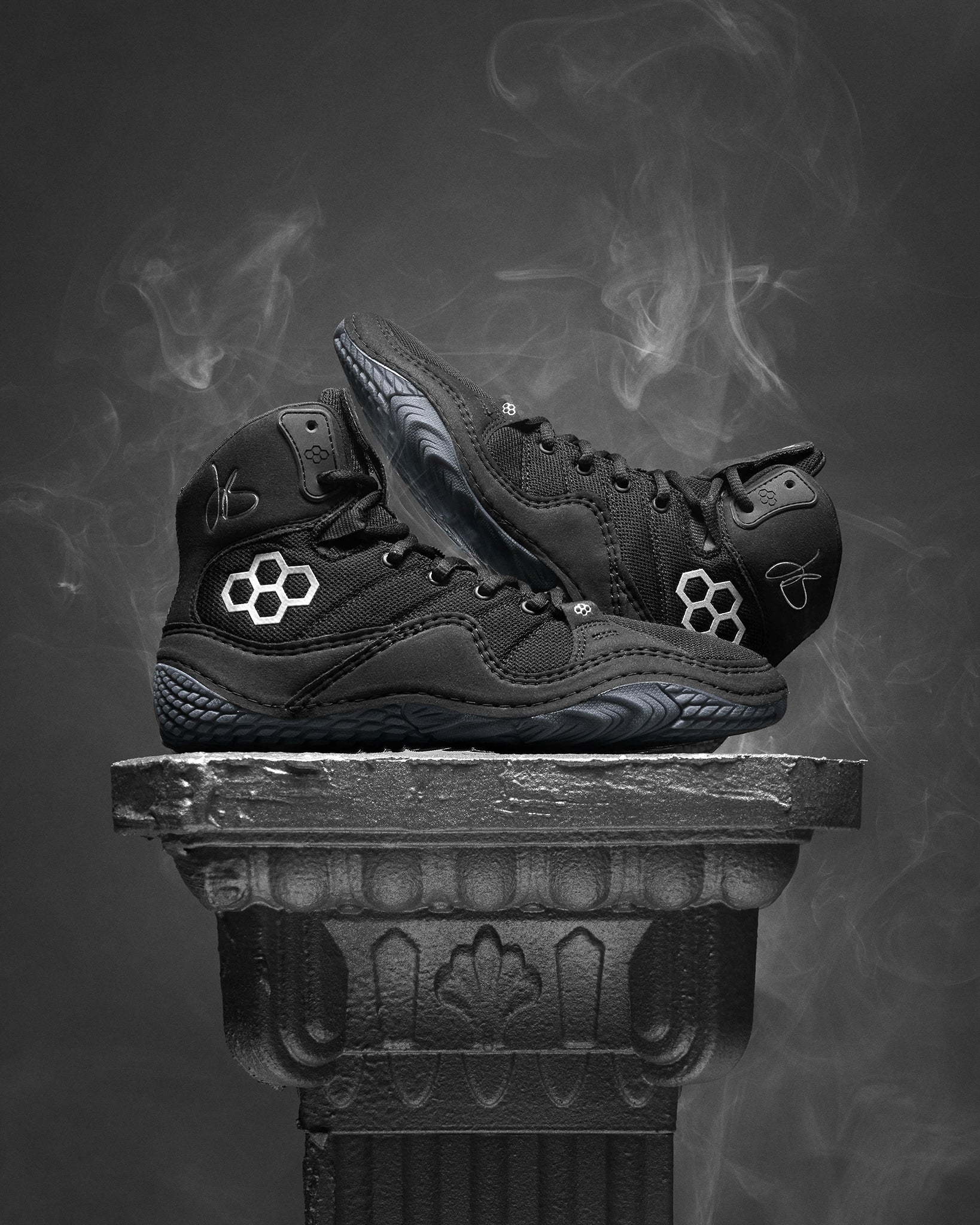 JB1 Adult Wrestling Shoes - Black Metal