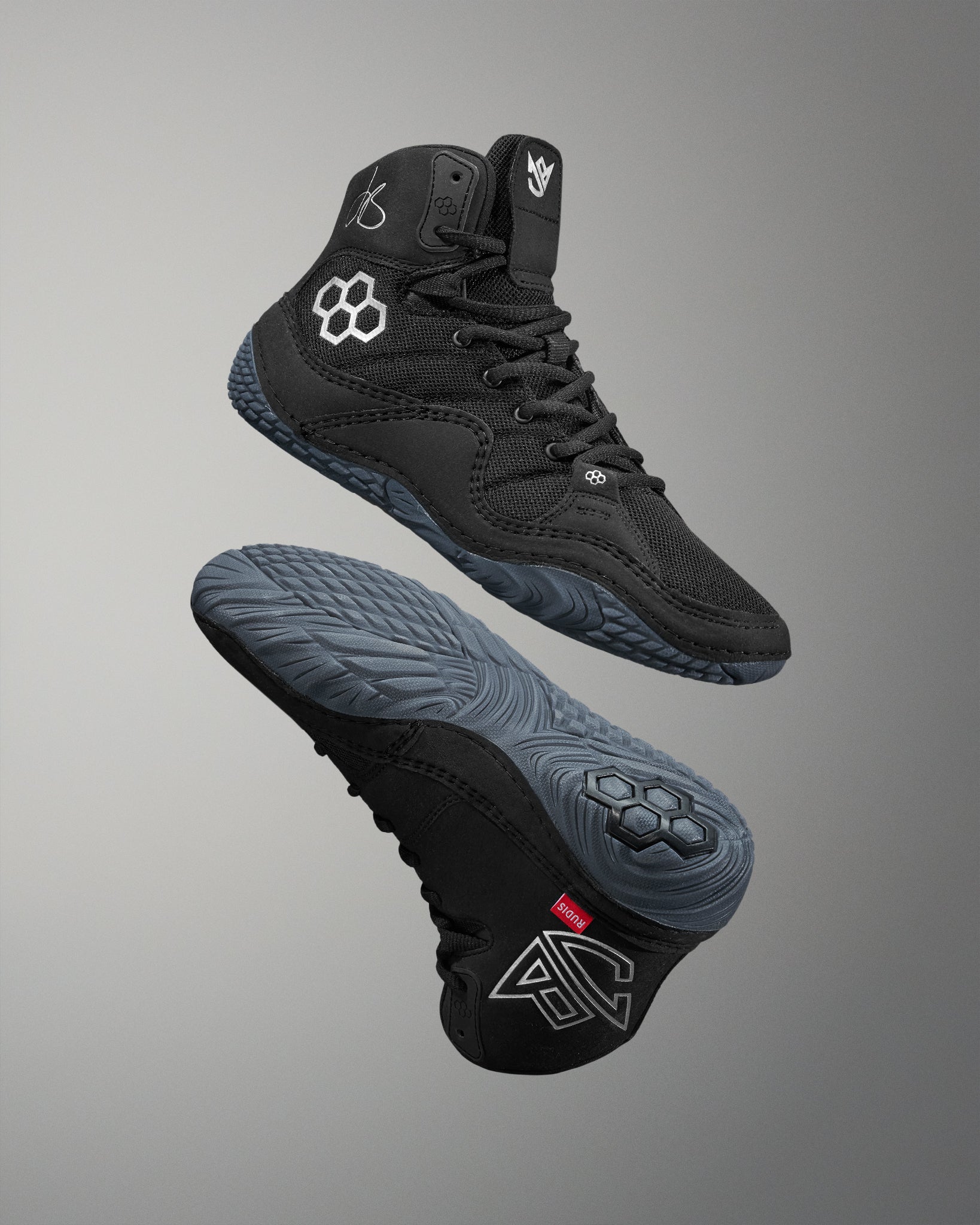 JB1 Adult Wrestling Shoes - Black Metal