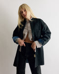 Band Collar Okuda Jacket in Black Lacquer
