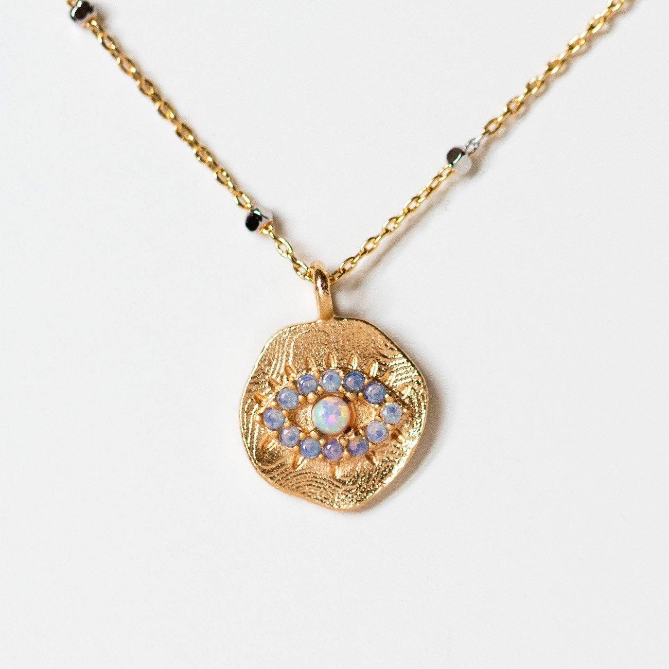 Daydreamer Evil Eye Necklace with Opal