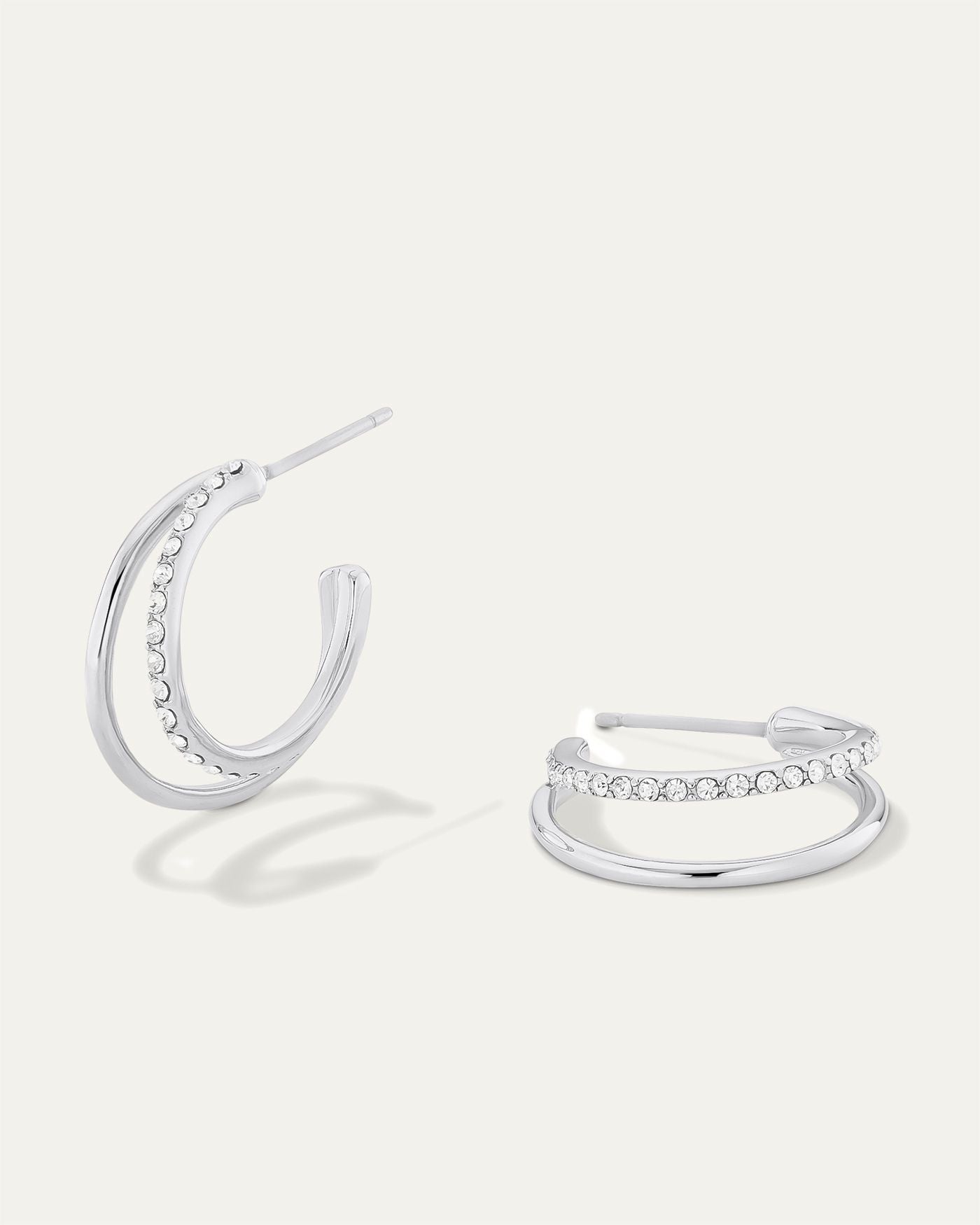 Julie Double Hoops | Silver
