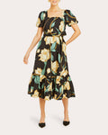 Jasmine Tiered Floral-Print Linen Dress