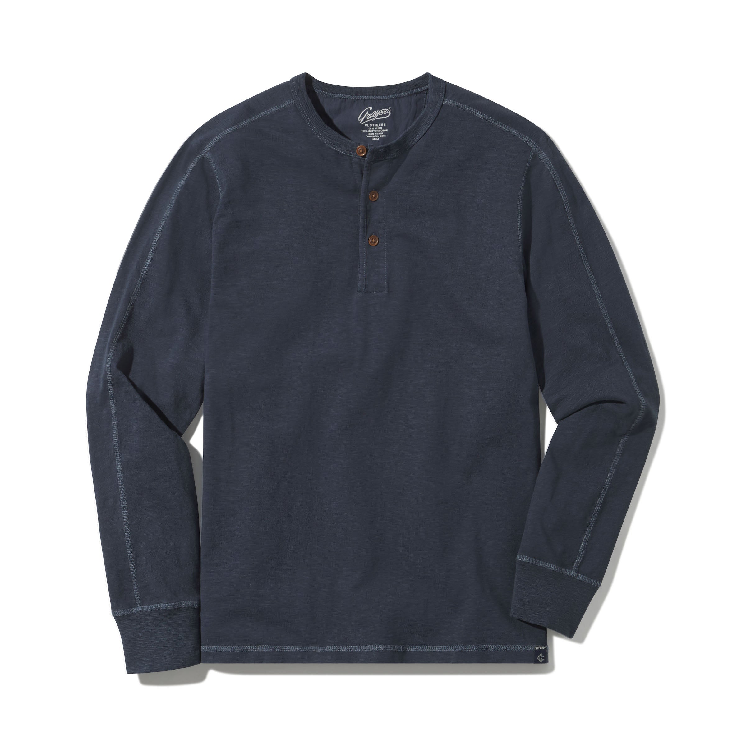 New Cooper Garment Dyed Henley - Ombre Blue *