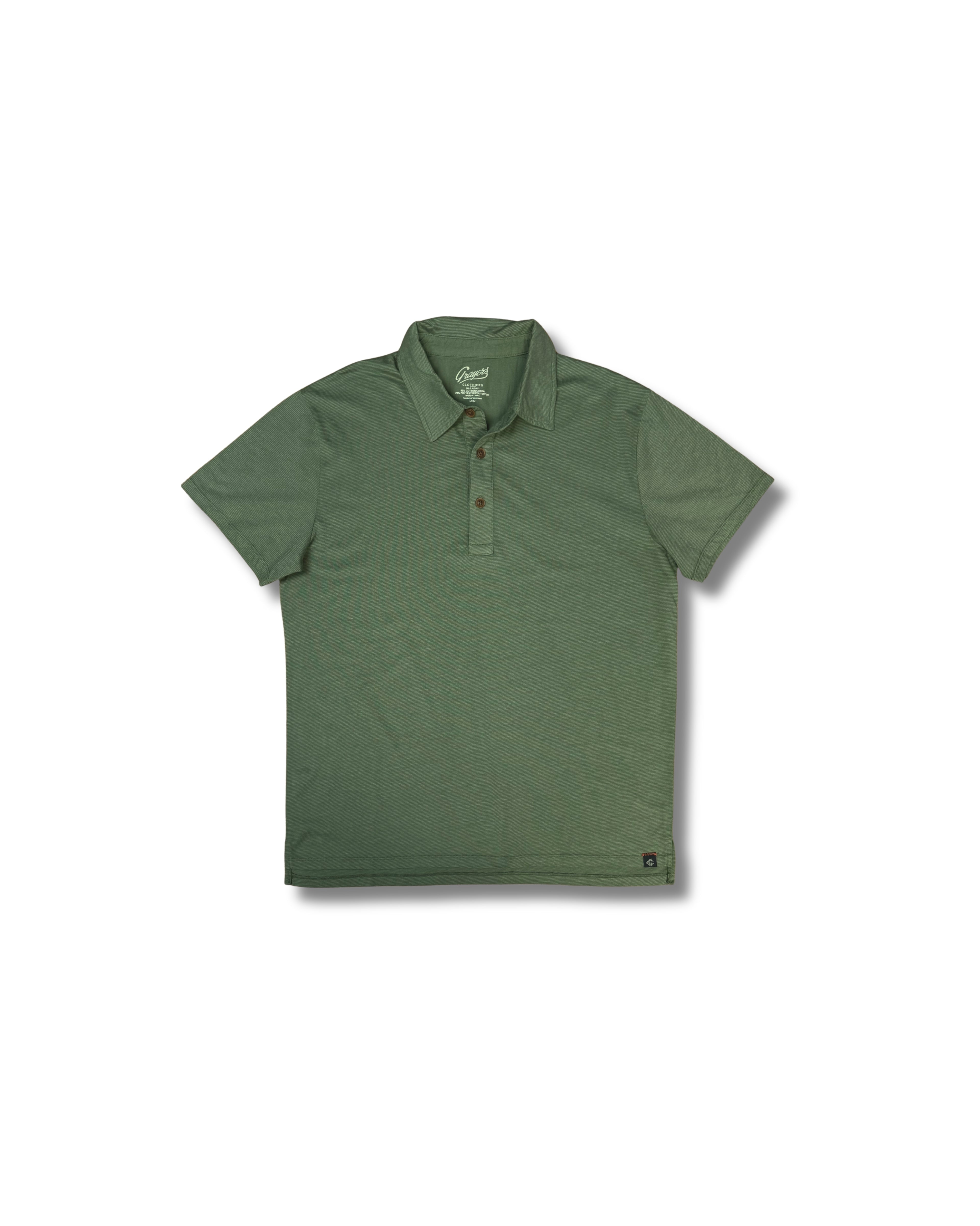 SS Drake Micro Stripe Lux Polo SMP - Vineyard Graeen