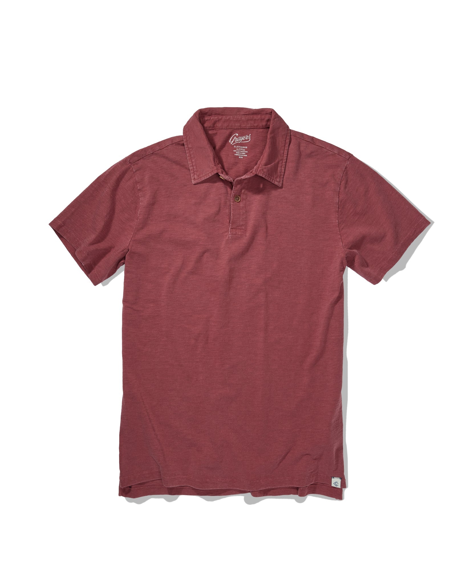 Sunwashed 2 Button Polo - Marsala