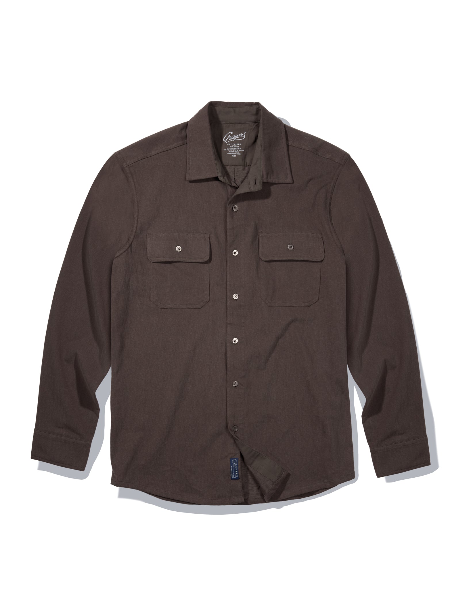Momo Sueded Jersey Work Shirt - Dark Chestnut