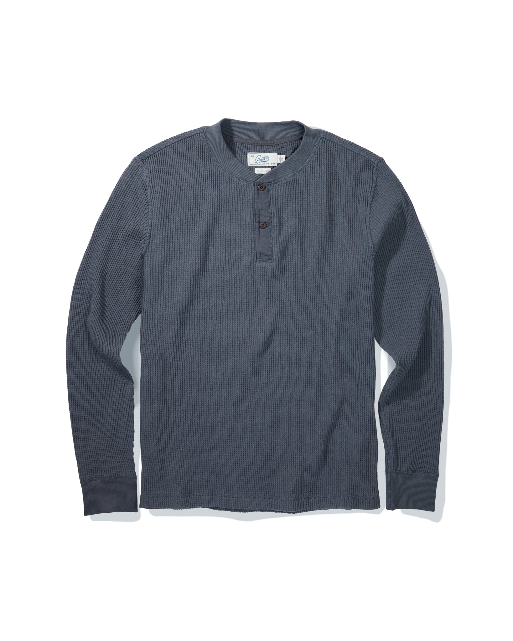 Brawny Waffle Henley - Battleship Gray
