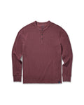 Clint Long Sleeve Waffle Henley - Root Beer