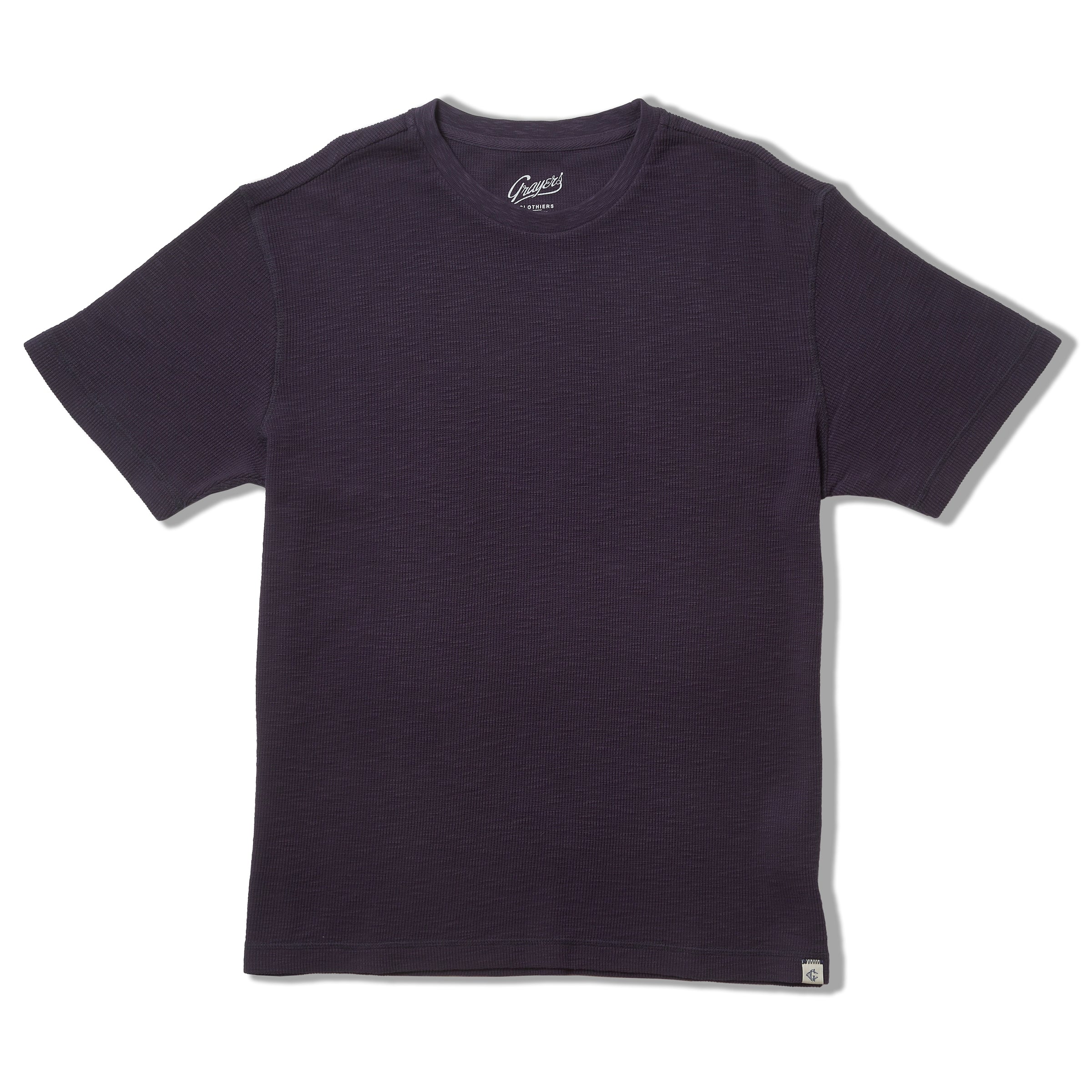 Clint Waffle Cotton Short Sleeve Crew - Blue Steel