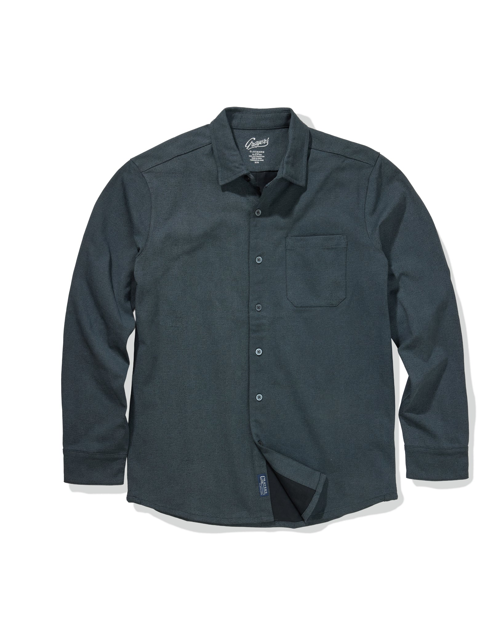 Printed Stretch Cotton Jersey - Navy