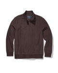 Pembroke Sueded Rib Jacquard 1/4 Zip - Dark Chocolate