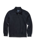 Pembroke Sueded Rib Jacquard 1/4 Zip- Navy
