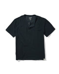 Clint Waffle Cotton Short Sleeve Henley - Dark Navy