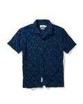 Lalo Terry Jacquard Camp Shirt - Navy
