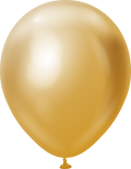 12" Kalisan Latex Balloons Mirror Gold (50 Per Bag)