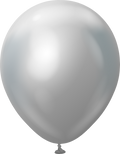 12" Kalisan Latex Balloons Mirror Silver (50 Per Bag)