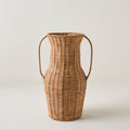 Tall Rattan Vase with Handles