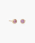 Dot Studs Pair in 14K / Pink Sapphire