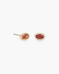Ellipse Studs in 14K / Orange Sapphire