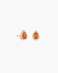 Orange Sapphire Teardrop Studs