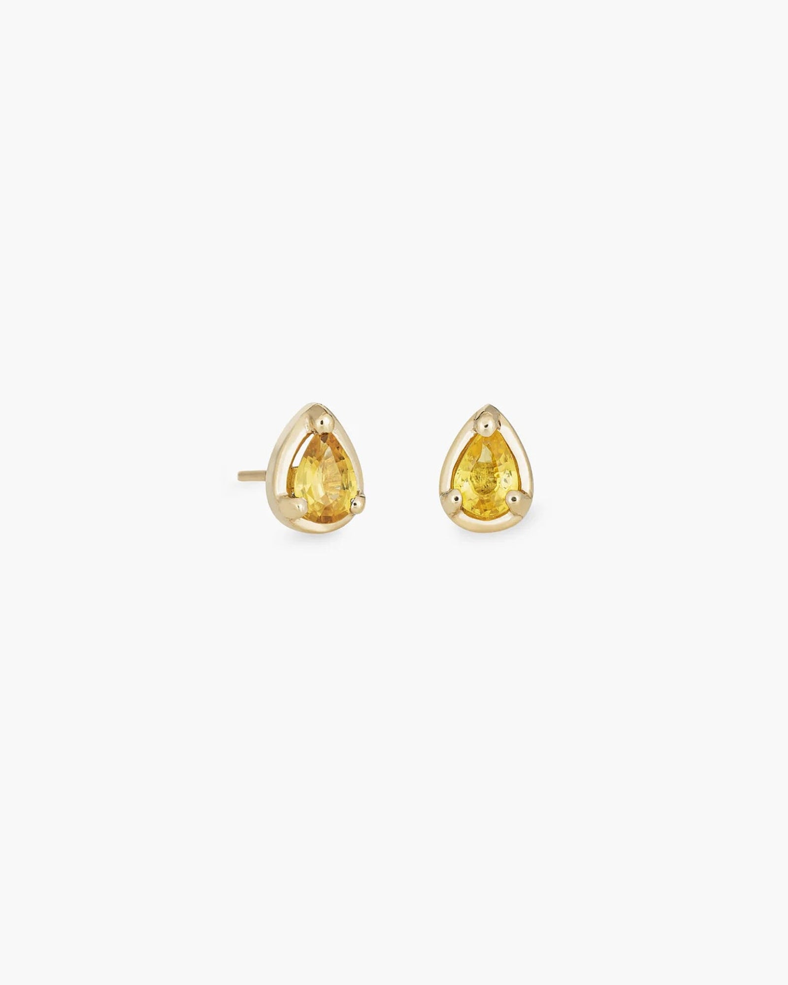 Yellow Sapphire Teardrop Studs