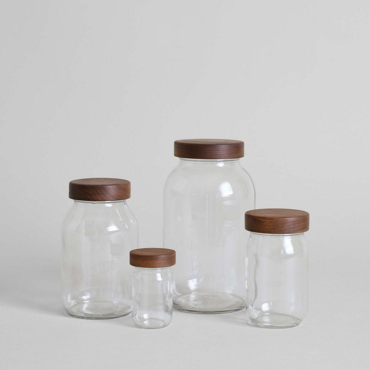 Hand-Turned Walnut Top Mason Jars