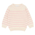 unisex cream and pink stripe knit sweater