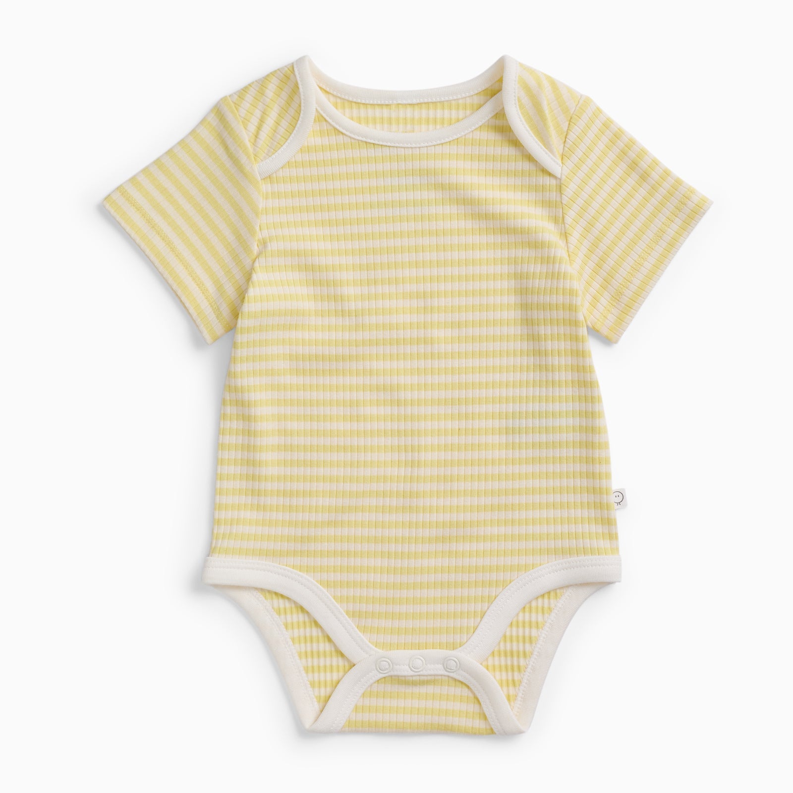 Yellow Stripe Ribbed Short Sleeve Bodysuit