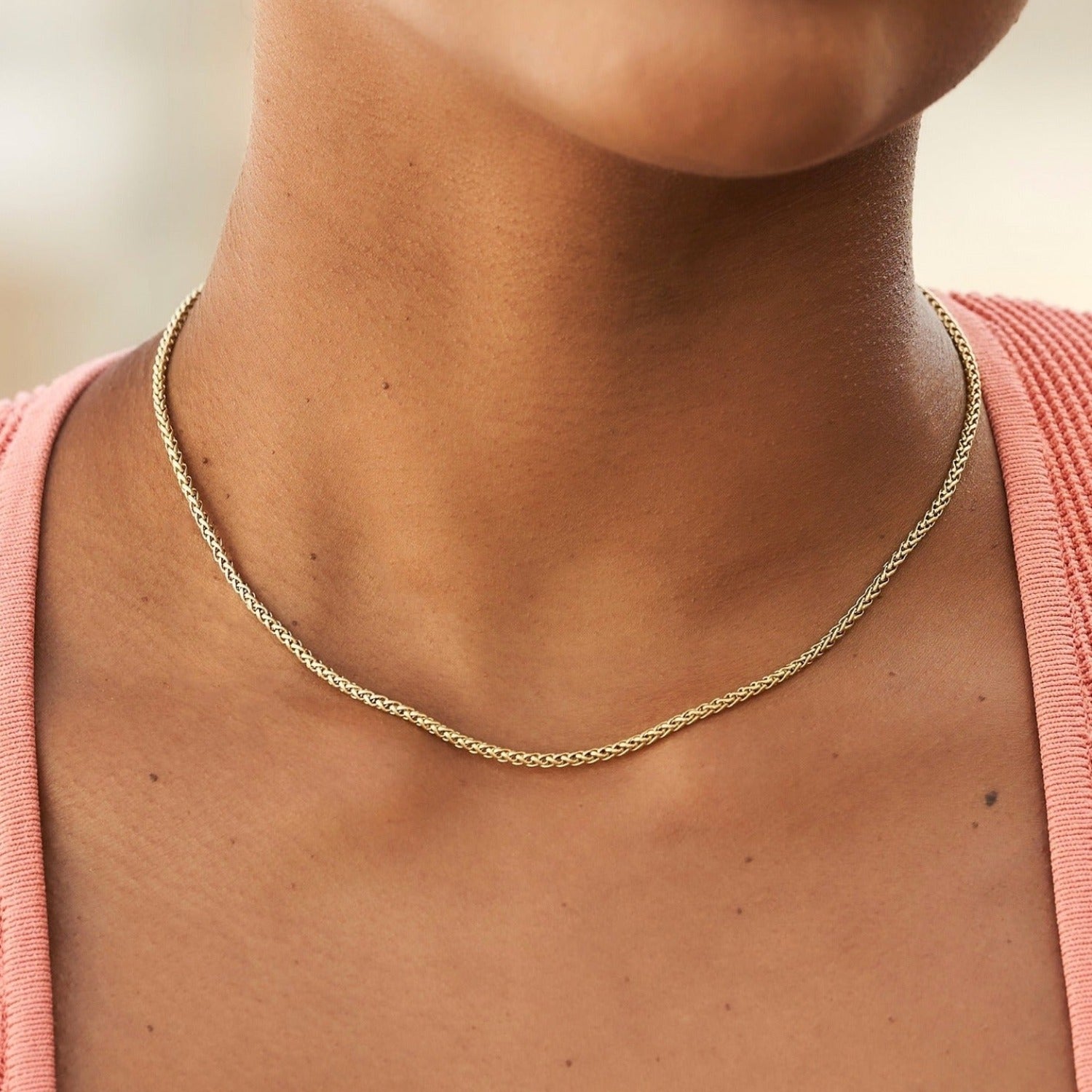 Palm Chain in Yellow Gold- 2mm