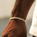 GLD Micro Diamond Prong Cuban Bracelet in Yellow Gold - 6mm