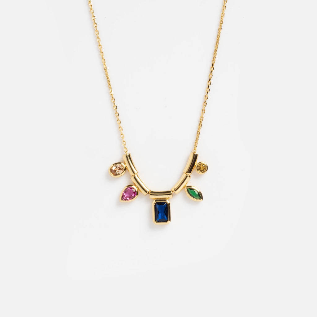 Technicolor Gem Drop Necklace