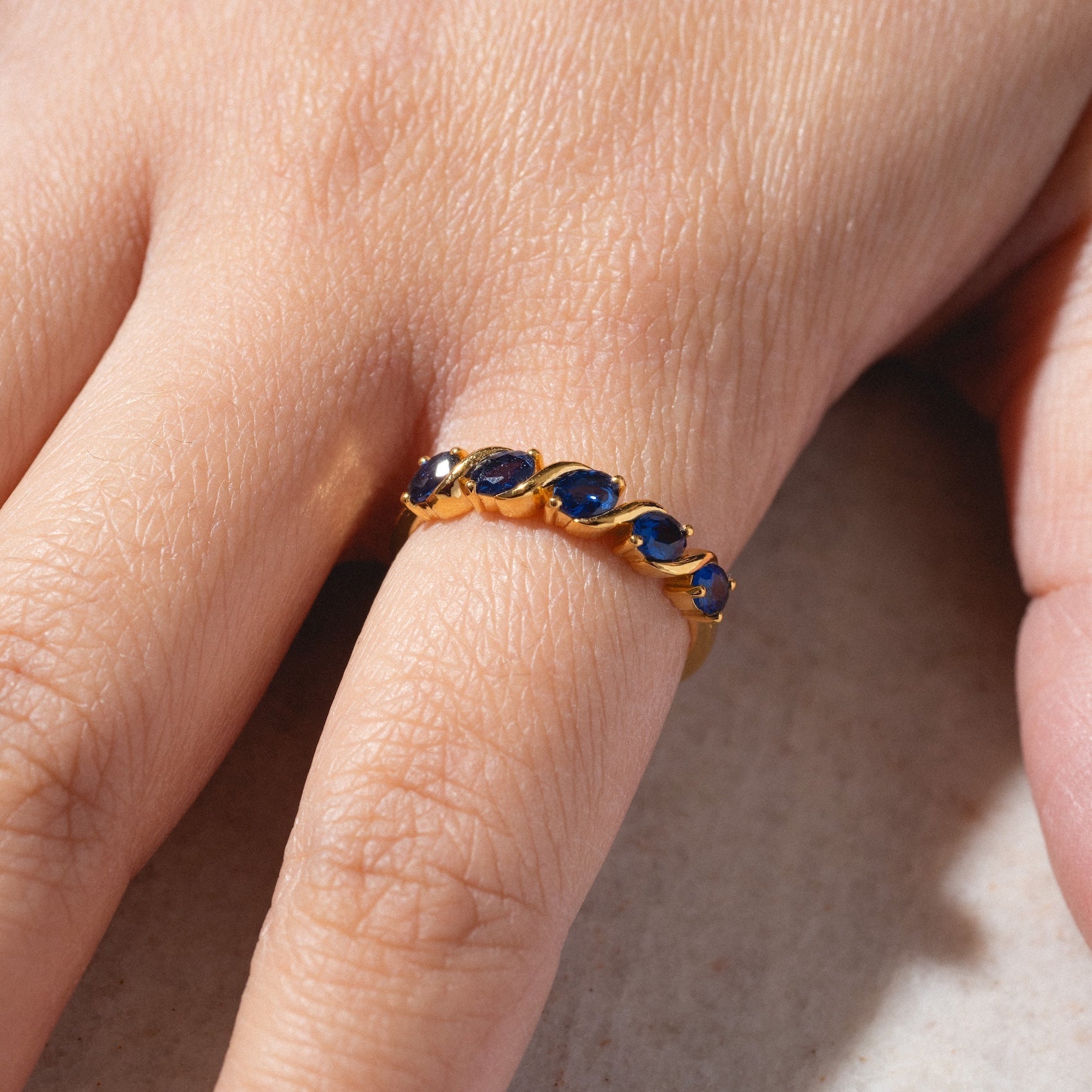 Blue Twist Vintage Inspired Ring