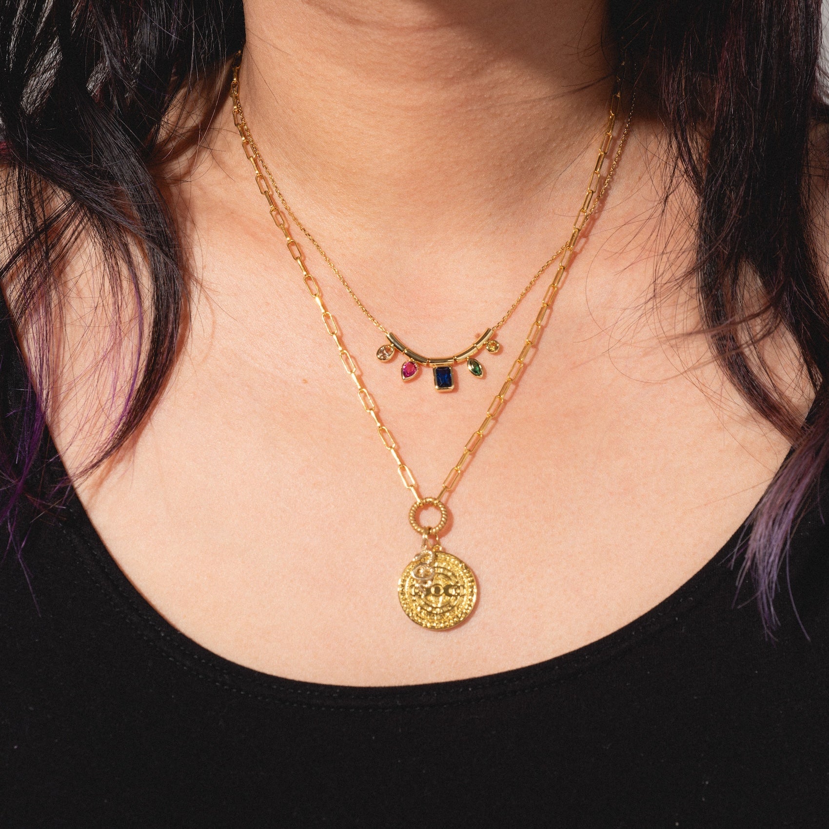 Technicolor Gem Drop Necklace