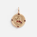 Solid Gold 2026 January Capsule Vintage Inspired Garnet Coin Charm