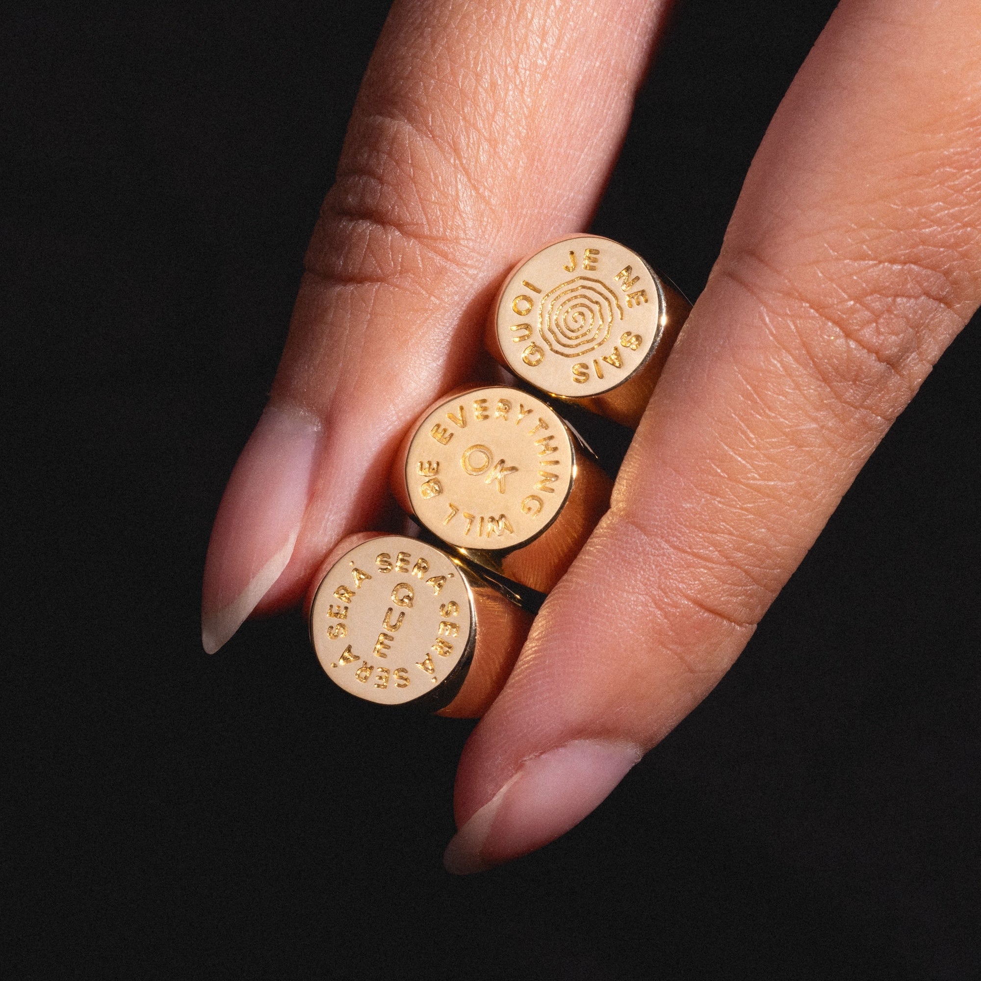 Everything Will Be Ok Pinky Signet Ring