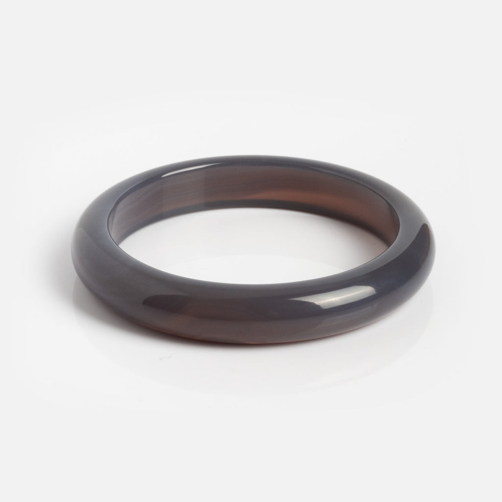 Moon Purple Chalcedony Stone Bangle
