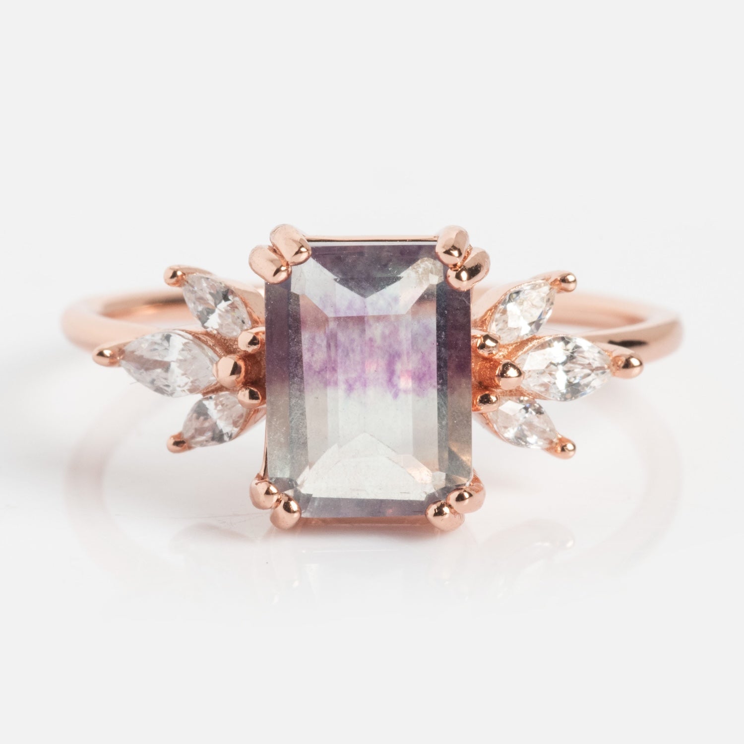 Rose Gold Fluorite Topaz Hazy Dream Ring Last Chance Sizes