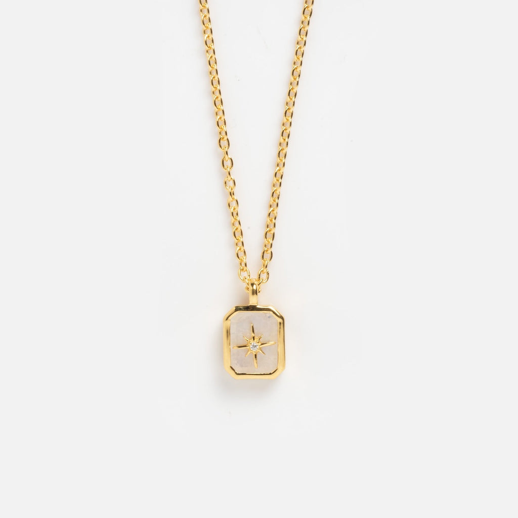 Rainbow Moonstone & Diamond Manifest Your Dreams Pendant Necklace