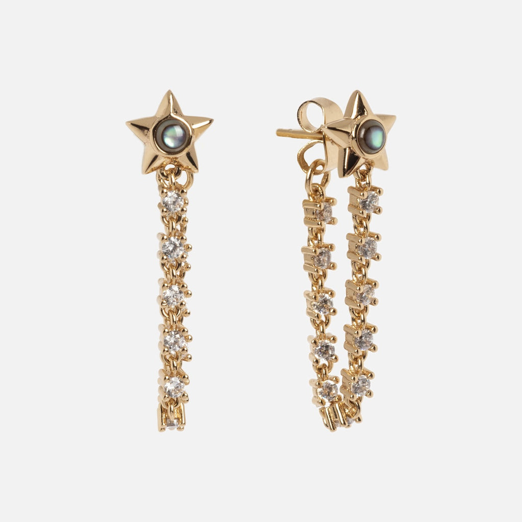 Lucky Star Tennis Chain Earrings