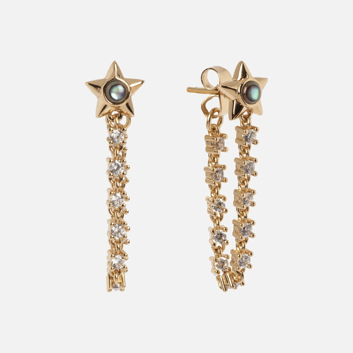 Lucky Star Tennis Chain Earrings