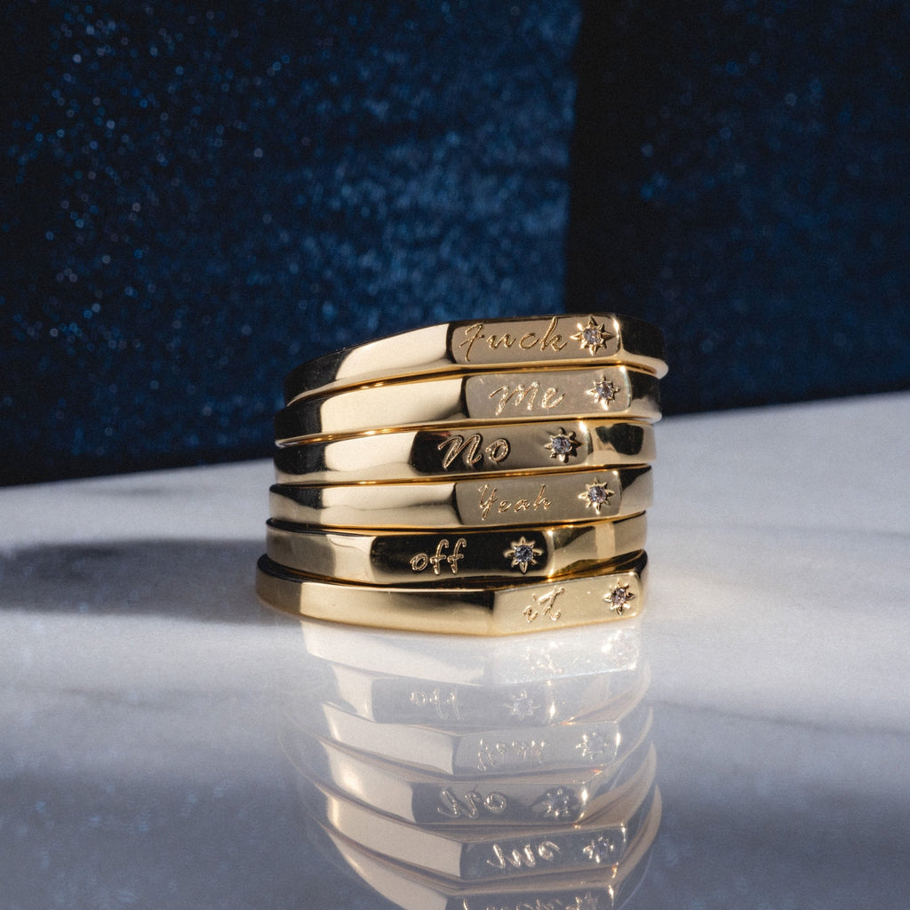 Tiny Conversation Stacking Ring