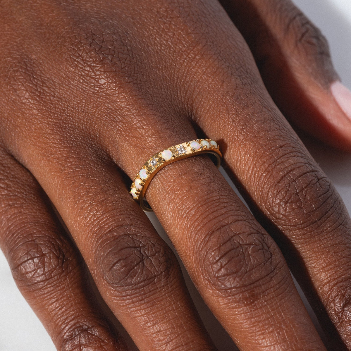 Opal Stacking Wave Ring
