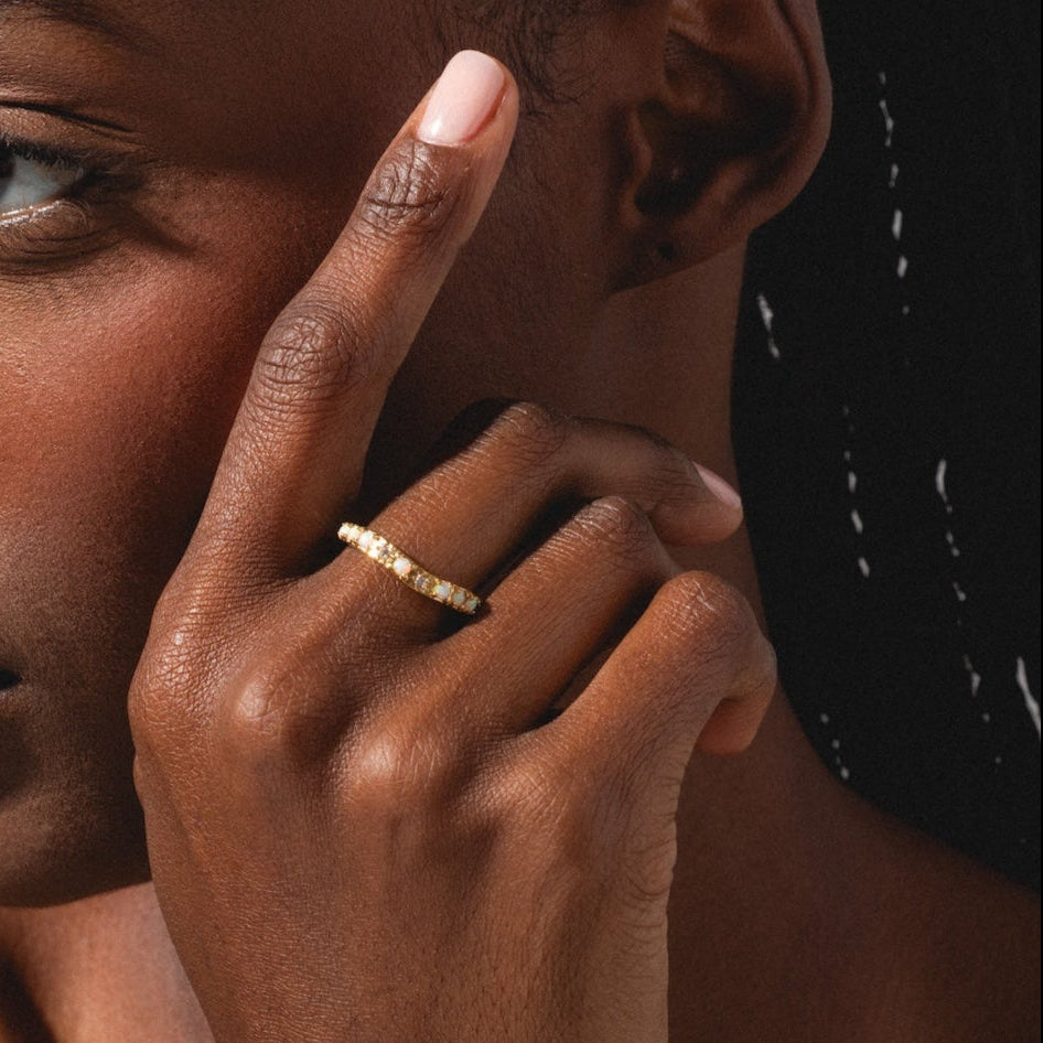 Opal Stacking Wave Ring
