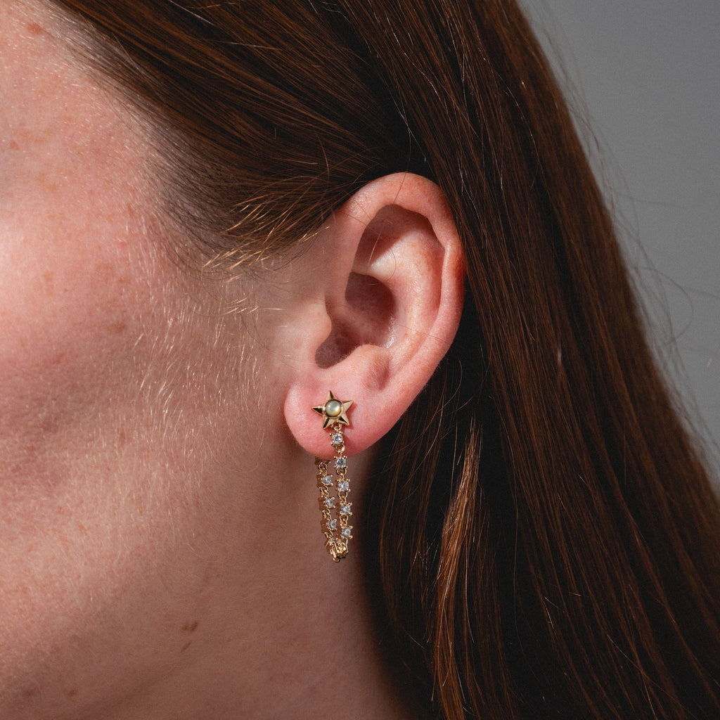 Lucky Star Tennis Chain Earrings